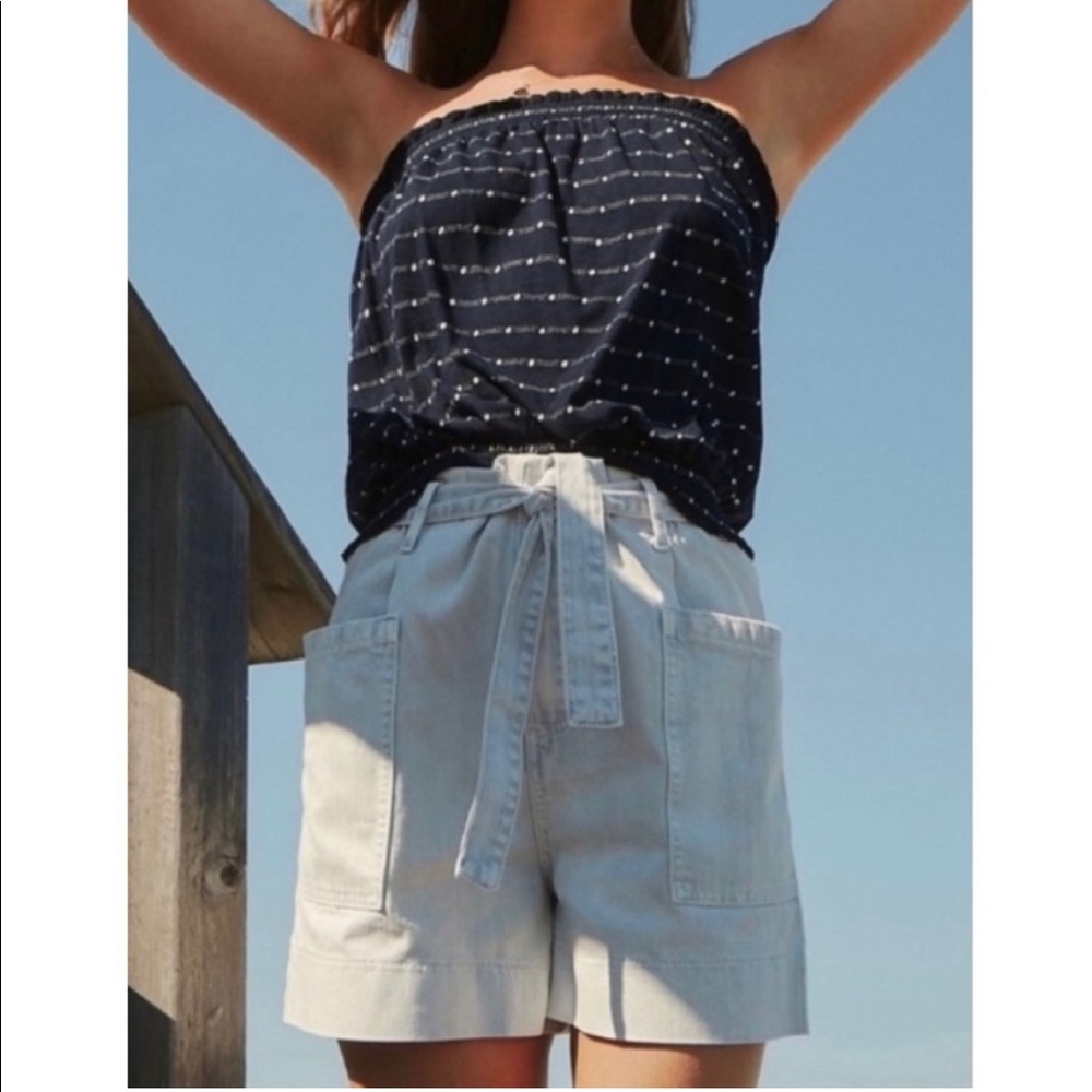 NWT Anthropologie Pilcro Ultra High Rise Paperbag Denim Shorts. Size 28 - Picture 5 of 10